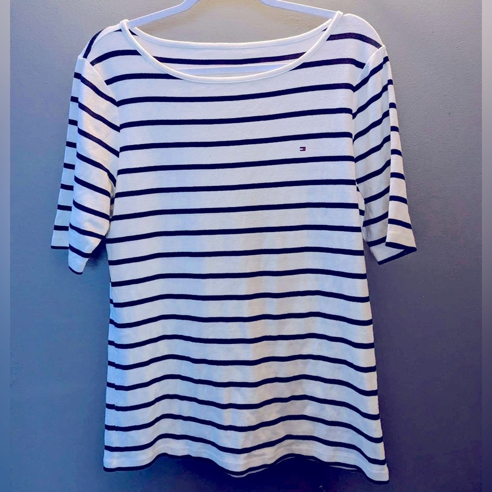 Tommy Hilfiger Striped Navy Top